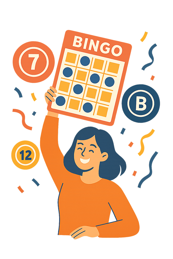 joueuse avec sa grille de bingo